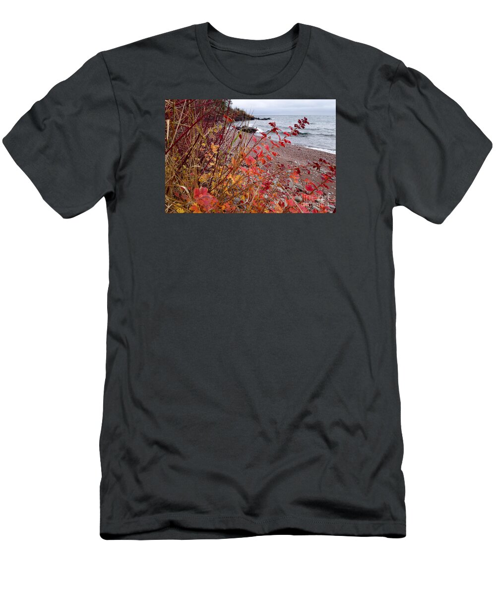 Lake Superior T-Shirt featuring the photograph Superior November Color by Sandra Updyke