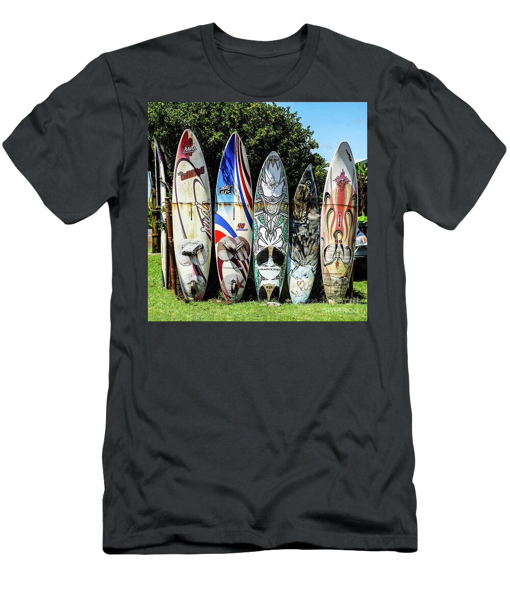 Hawaii Islands T-Shirt featuring the photograph Surfboard Hana Maui Hawaii by Peter Dang