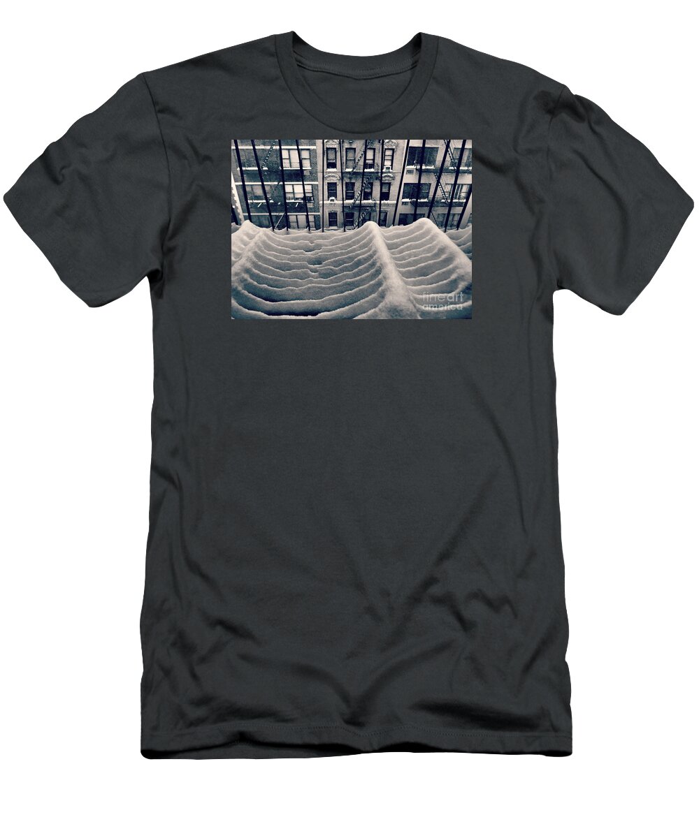 Fire Escapes T-Shirt featuring the photograph Surfs Up New York - Winter in New York by Miriam Danar