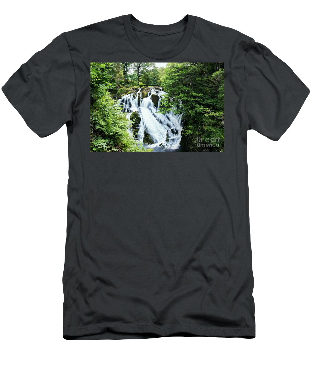 Falls T-Shirt featuring the photograph Swallow Falls by Roger Lighterness