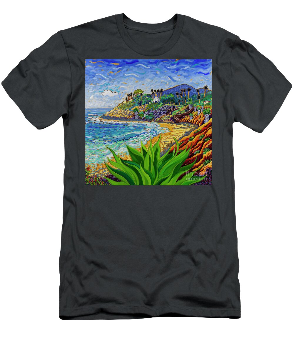 Seascape T-Shirt featuring the painting Swamis Agave Max by Cathy Carey