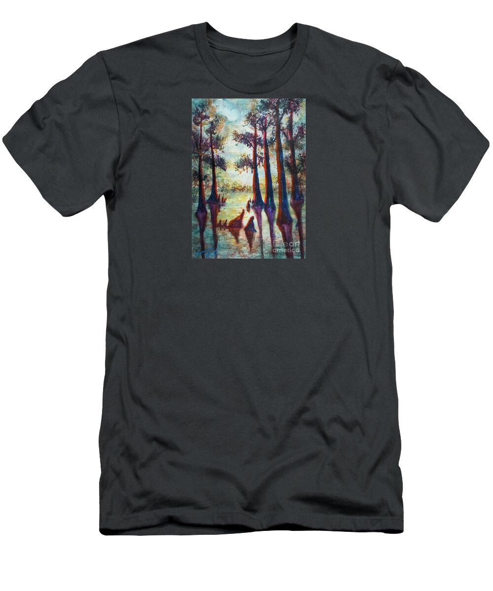Landscape T-Shirt featuring the painting SwampLight by Francelle Theriot