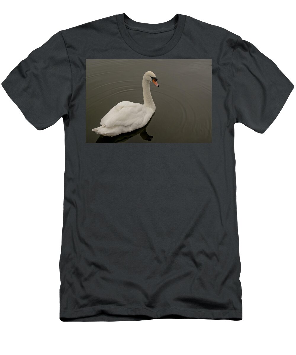 Swan T-Shirt featuring the photograph Swan move three. by Elena Perelman