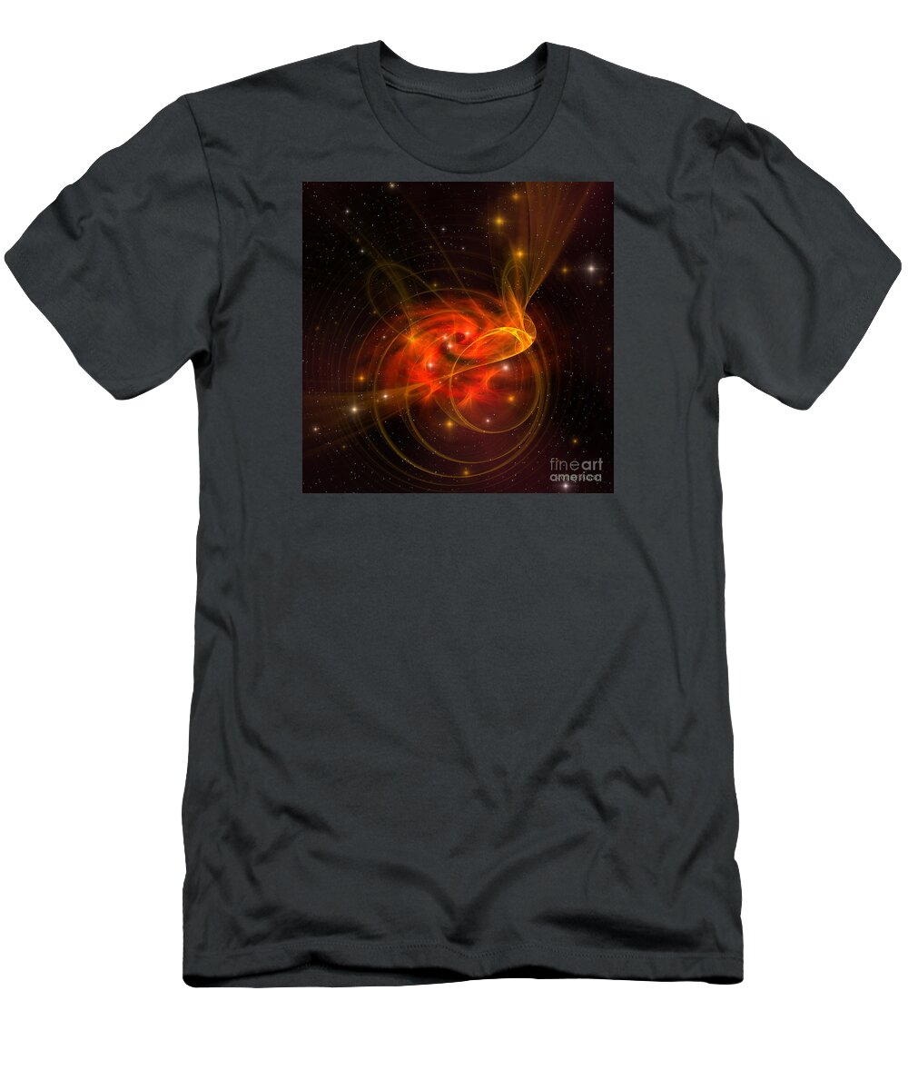 Science Fiction T-Shirt featuring the painting Swirling Galaxy by Corey Ford