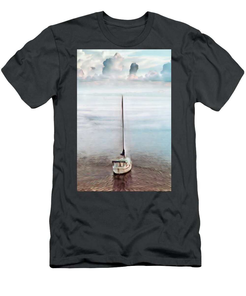 Boats T-Shirt featuring the photograph Swirling Waves in Watercolors by Debra and Dave Vanderlaan