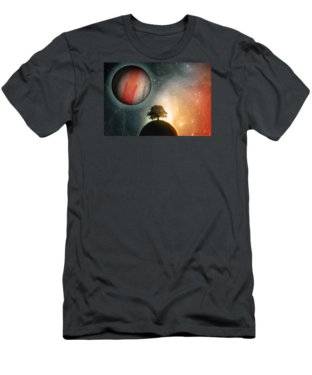 Synchronicity T-Shirt featuring the painting Synchronicity by Mindy Huntress
