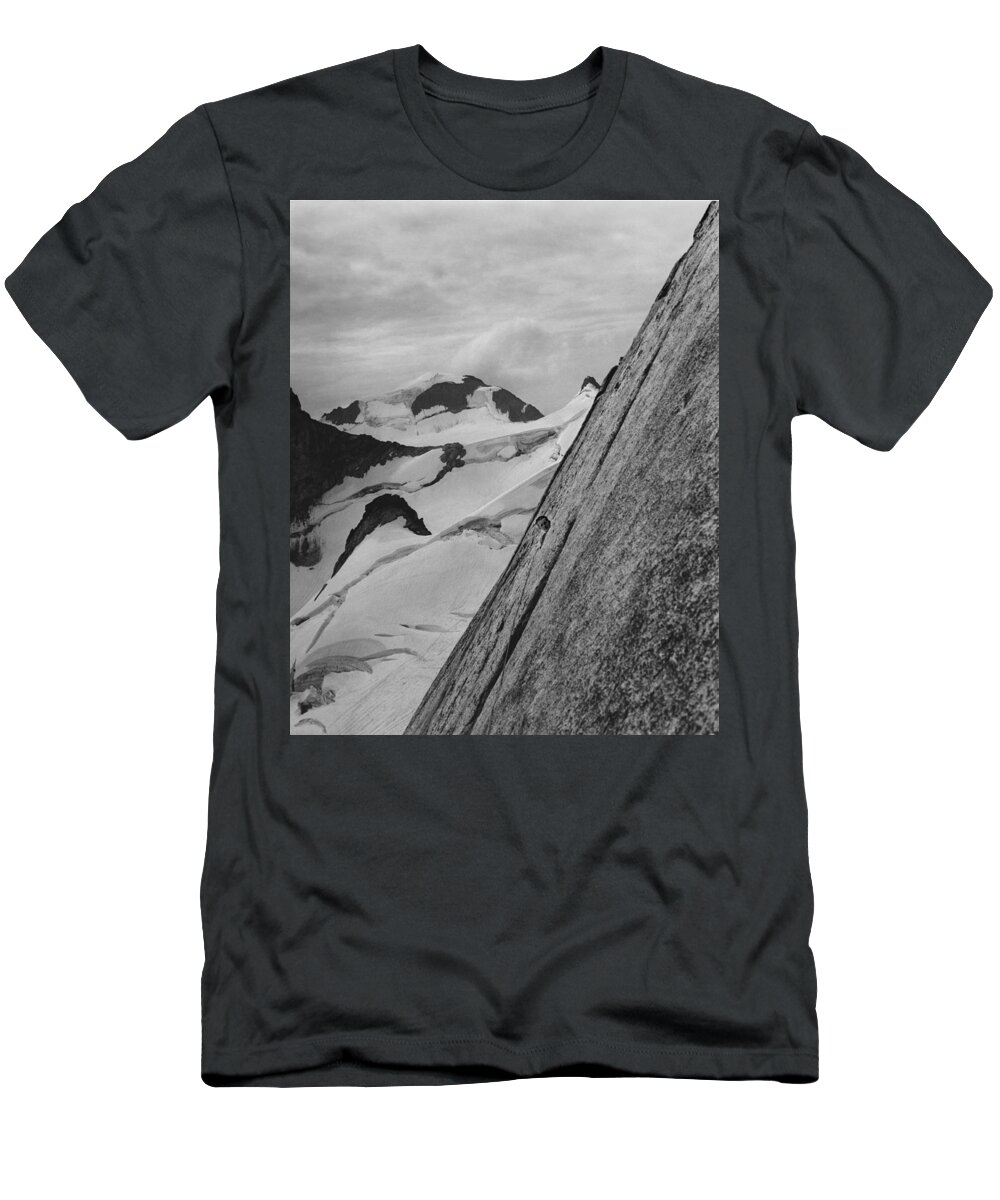 Layton Kor T-Shirt featuring the photograph T202705 Layton Kor on First Ascent of Pigeon Spire by Ed Cooper Photography