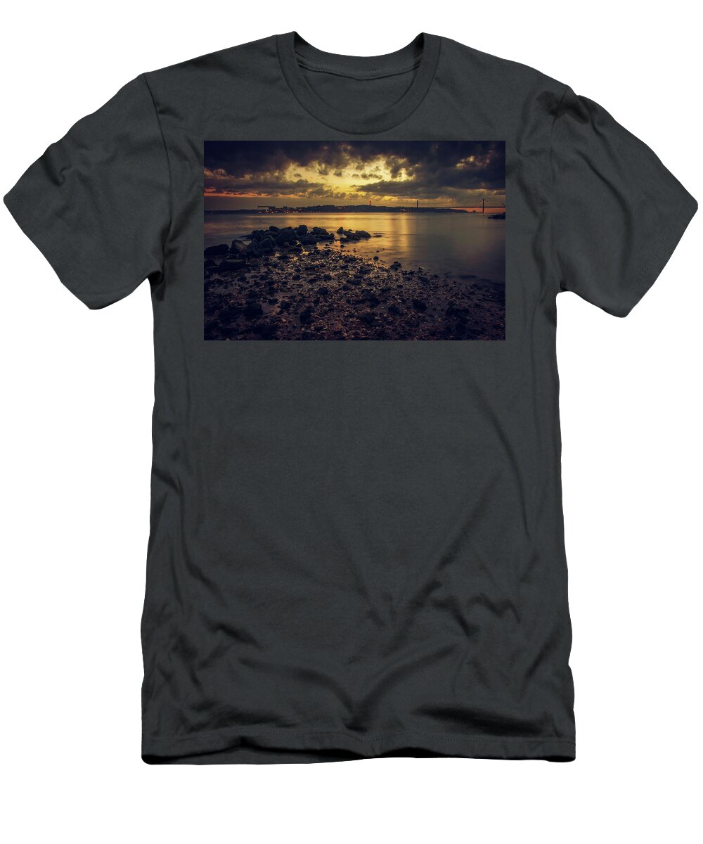 Lisbon T-Shirt featuring the photograph Tagus Evening by Carlos Caetano