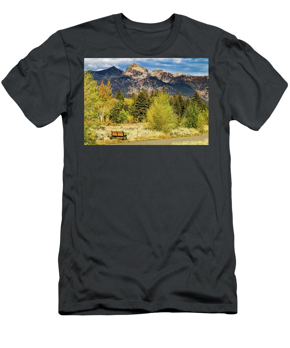 Grand T-Shirt featuring the photograph Take a Break in the Grand Tetons by Roslyn Wilkins