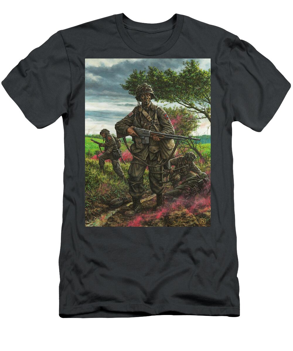 Death From Above T-Shirt featuring the painting Taking Point by Dan Nance