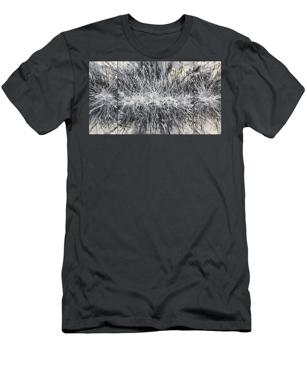 Black T-Shirt featuring the painting Tangents by Michael Lang