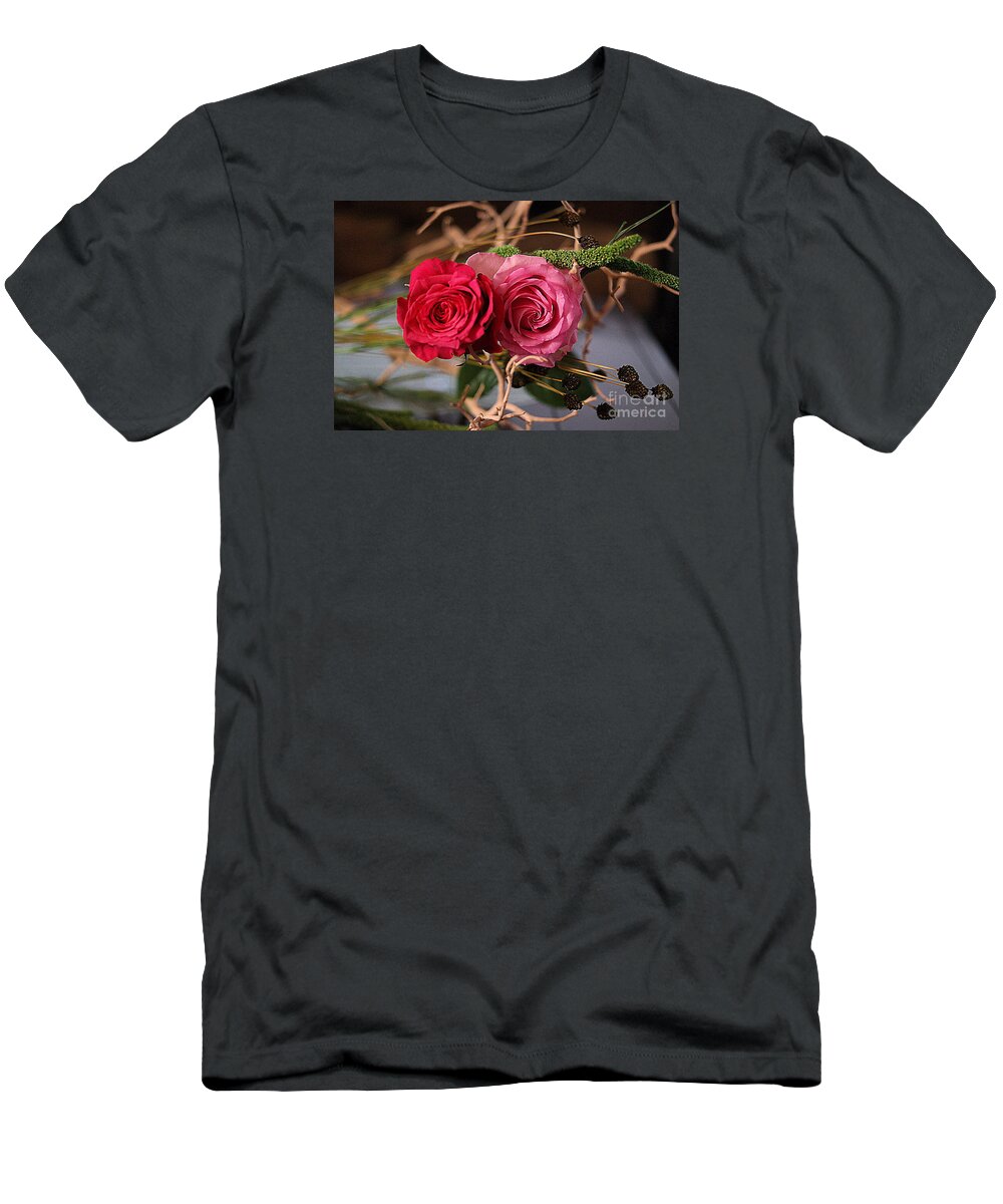 Flowers T-Shirt featuring the photograph Tangled on Driftwood by Diana Mary Sharpton