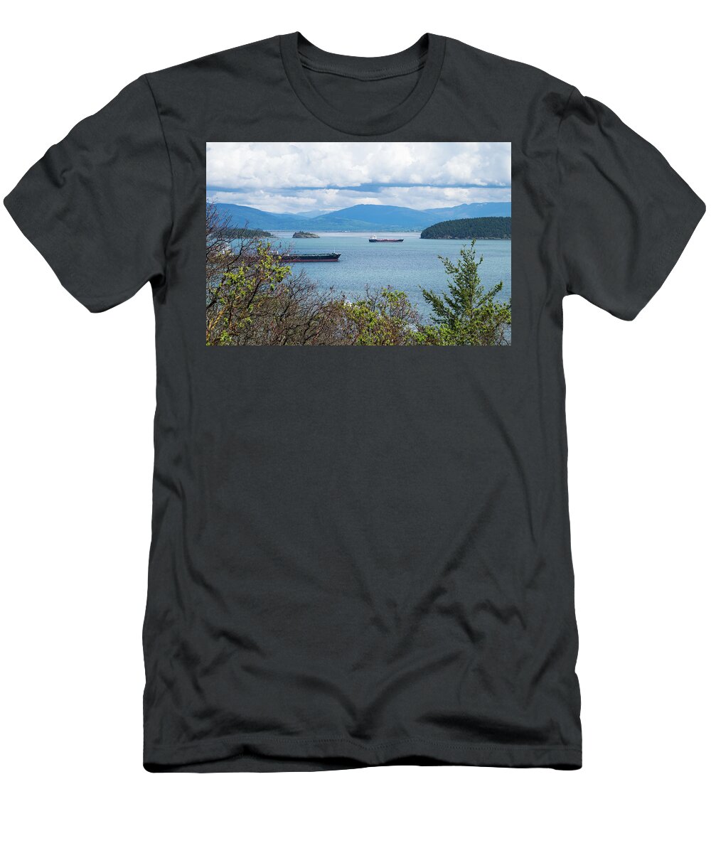 Tankers In Padilla Bay T-Shirt featuring the photograph Tankers In Padilla Bay by Tom Cochran