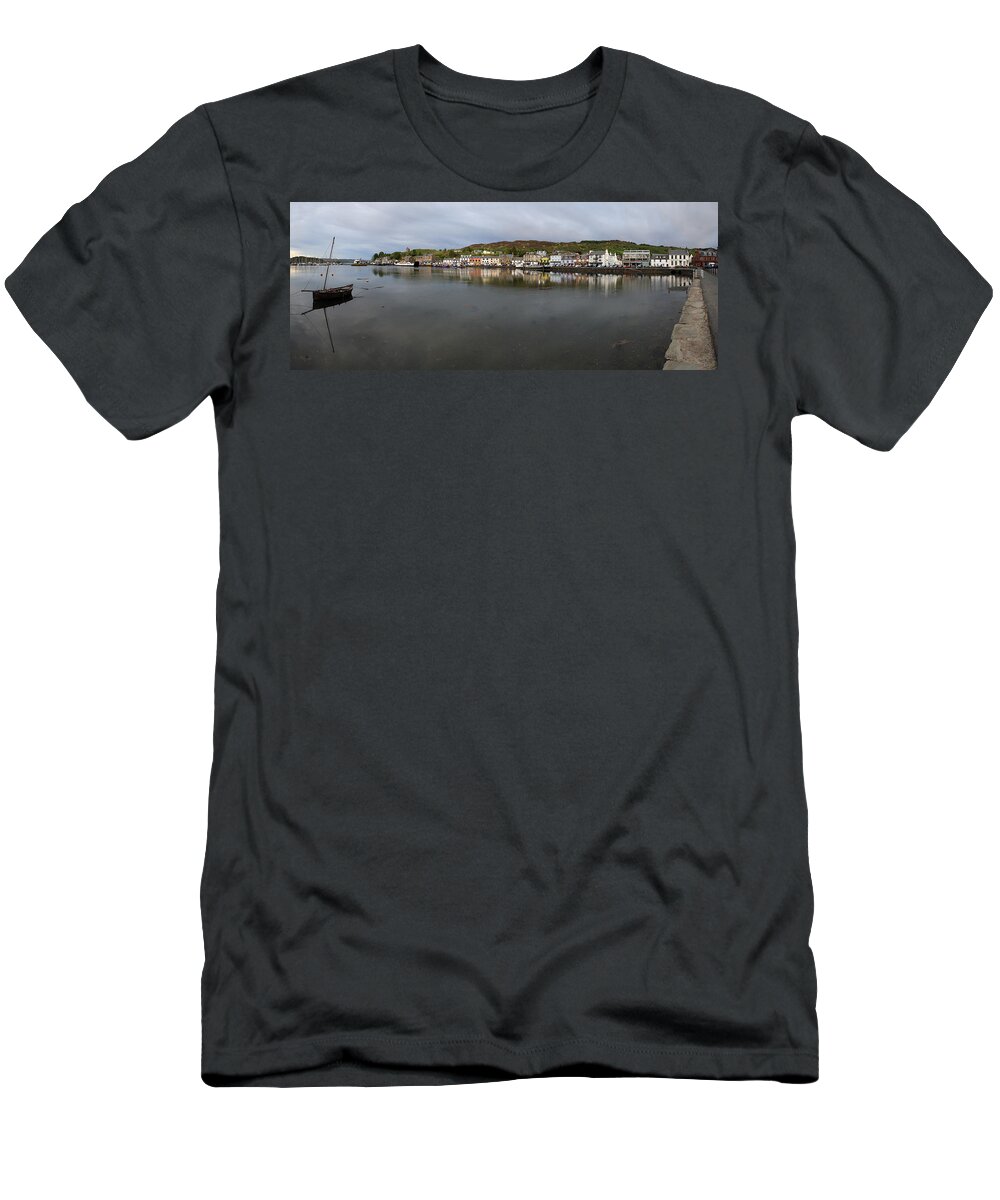 Tarbert T-Shirt featuring the photograph Tarbert Harbour - Panorama by Maria Gaellman