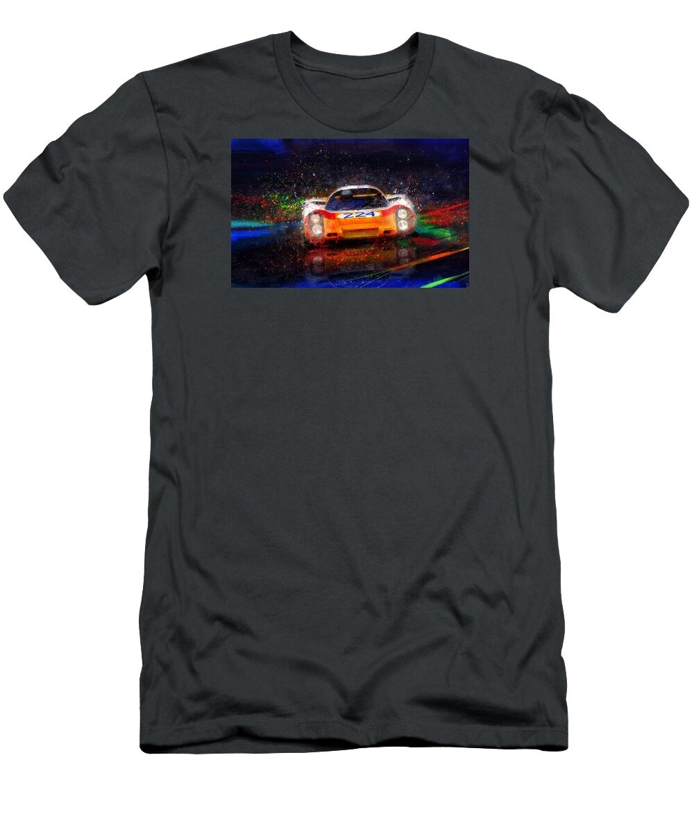 Porsche T-Shirt featuring the painting Targa Tempest by Alan Greene