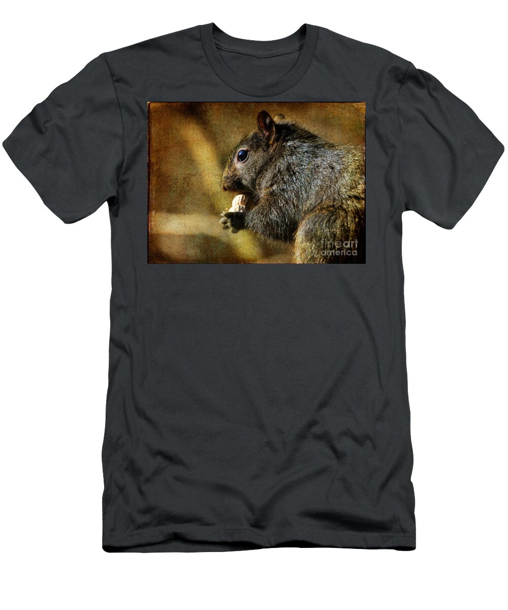 Squirrel T-Shirt featuring the photograph Tasty Snack by Lois Bryan