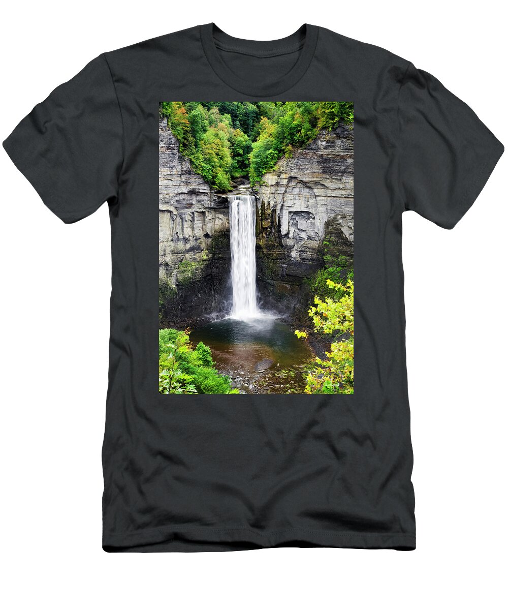 Taughannock Falls T-Shirt featuring the photograph Taughannock Falls View from the Top by Christina Rollo