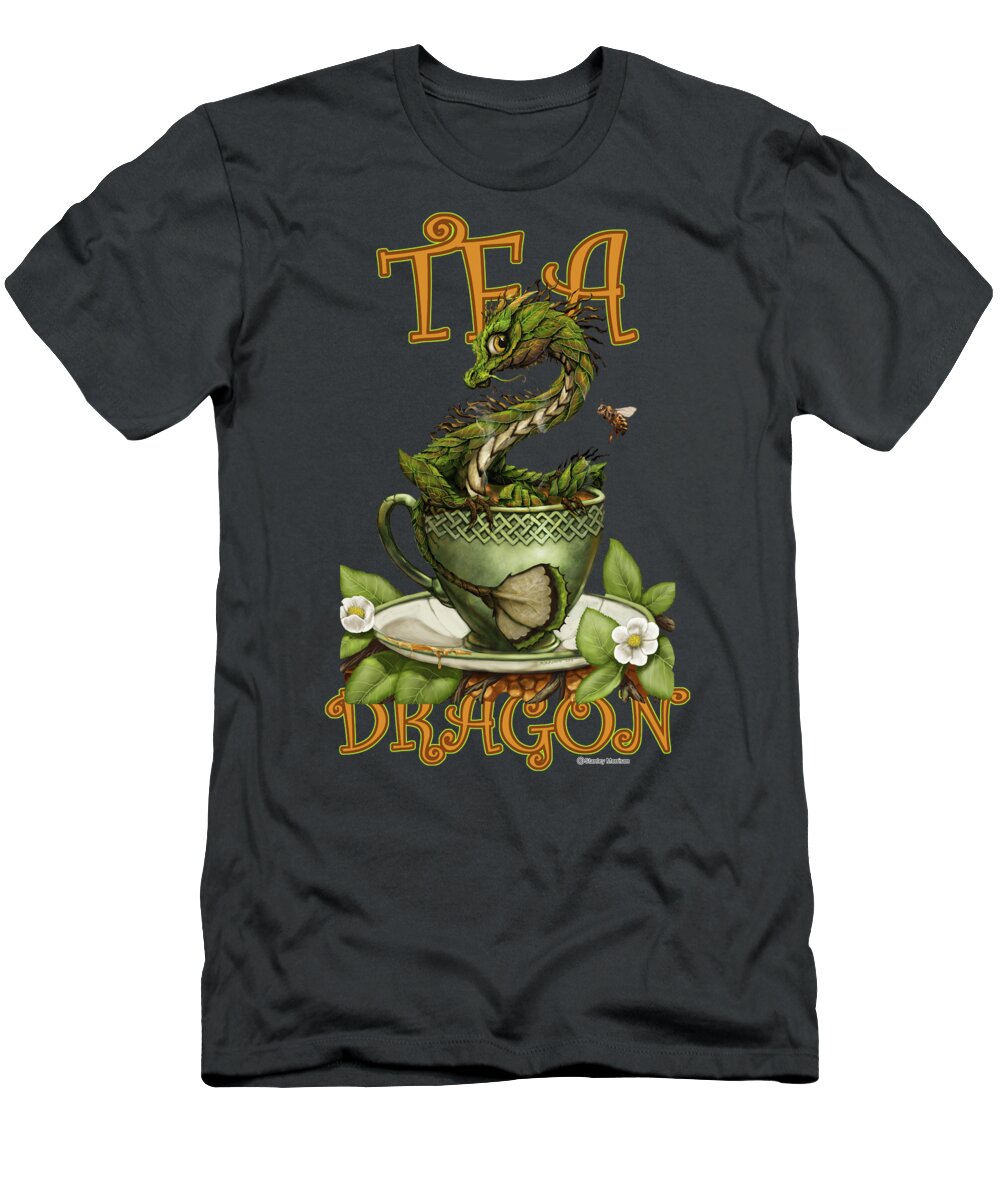 Tea T-Shirt featuring the digital art Tea Dragon by Stanley Morrison