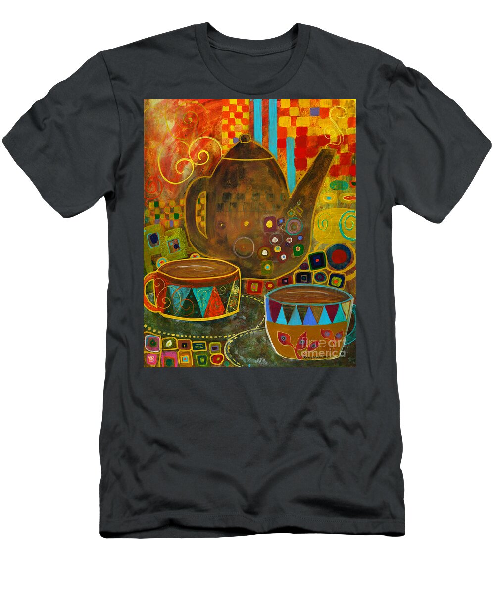 Klimt T-Shirt featuring the painting Tea Party with Klimt by Robin Pedrero