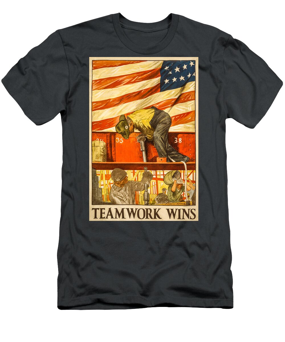 4th Of July T-Shirt featuring the digital art Teamwork Wins by David Letts