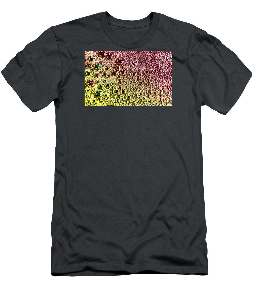 Multicolored T-Shirt featuring the photograph Technicolor Bubbles Poster Art by John Williams
