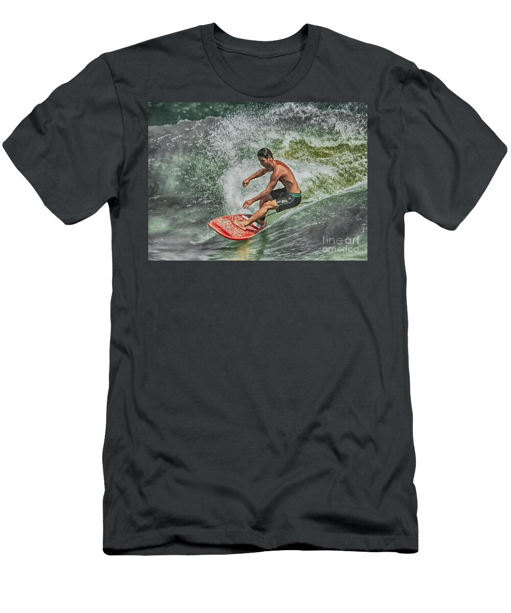 Beach T-Shirt featuring the photograph A Glassy Ride by Eye Olating Images