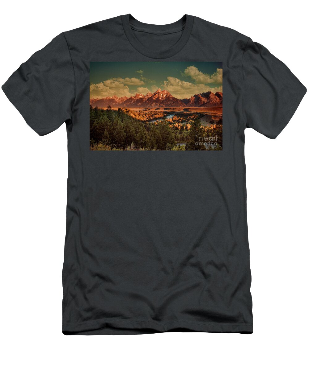 Terri Cage Photography T-Shirt featuring the photograph Tetons I by Terri Cage