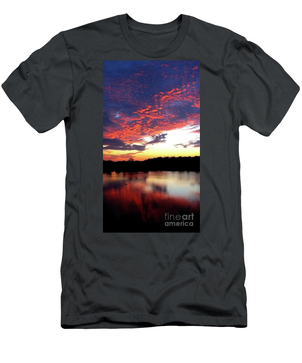 Color Photos T-Shirt featuring the photograph Texas Sunset over Mammoth lake by Barbara Donovan