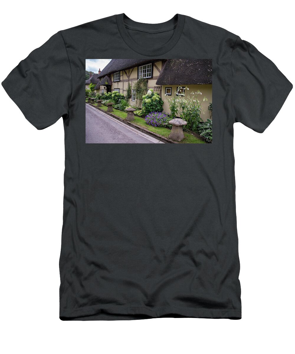 Cottage T-Shirt featuring the photograph Thatched Cottages of Hampshire 24 by Shirley Mitchell