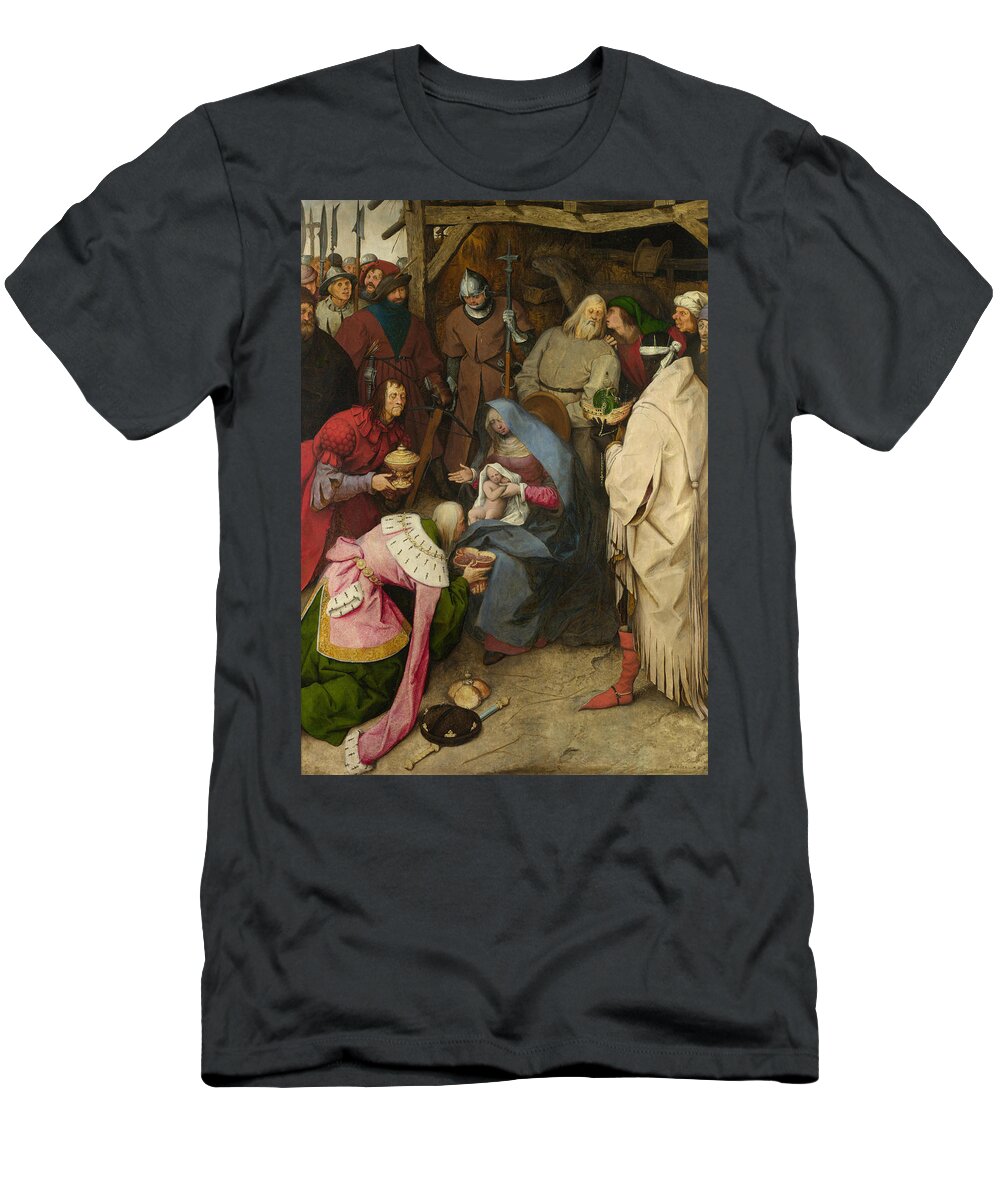 Netherlandish Painters T-Shirt featuring the painting The Adoration of the Kings by Pieter Bruegel the Elder