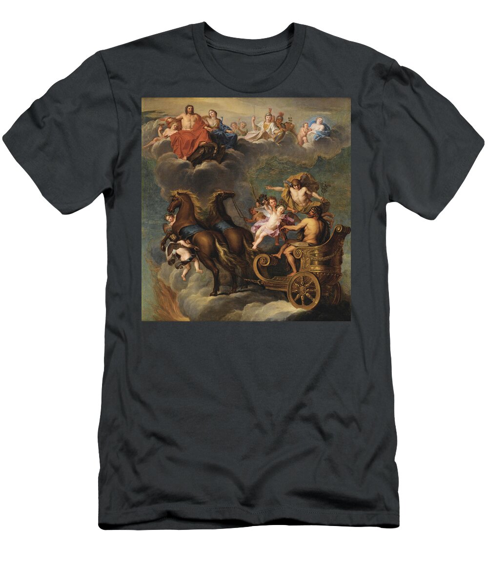 Noel Coypel T-Shirt featuring the painting The Apotheosis of Hercules by Noel Coypel
