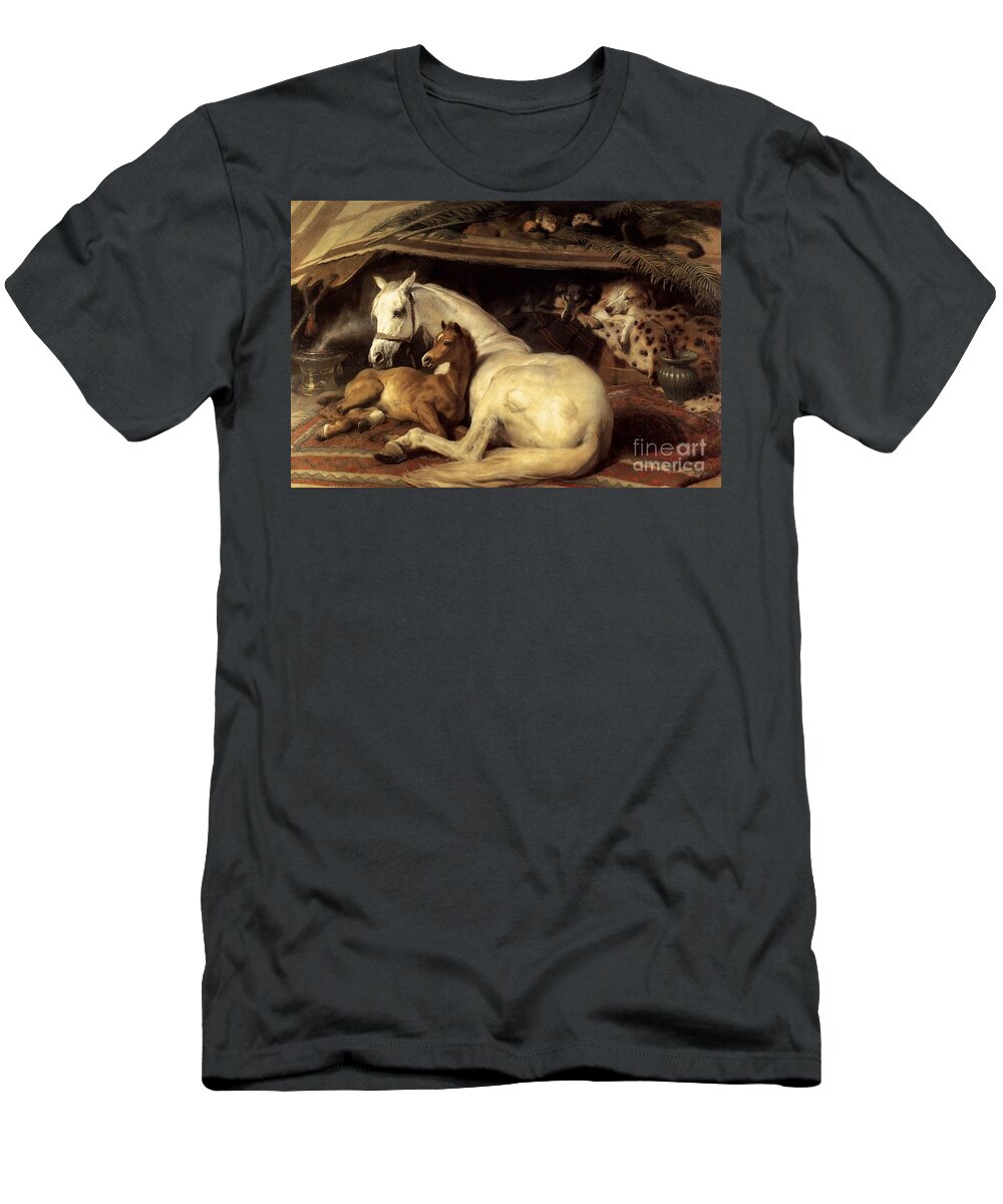 Sir Edwin Henry Landseer - The Arab Tent T-Shirt featuring the painting The Arab Tent by MotionAge Designs