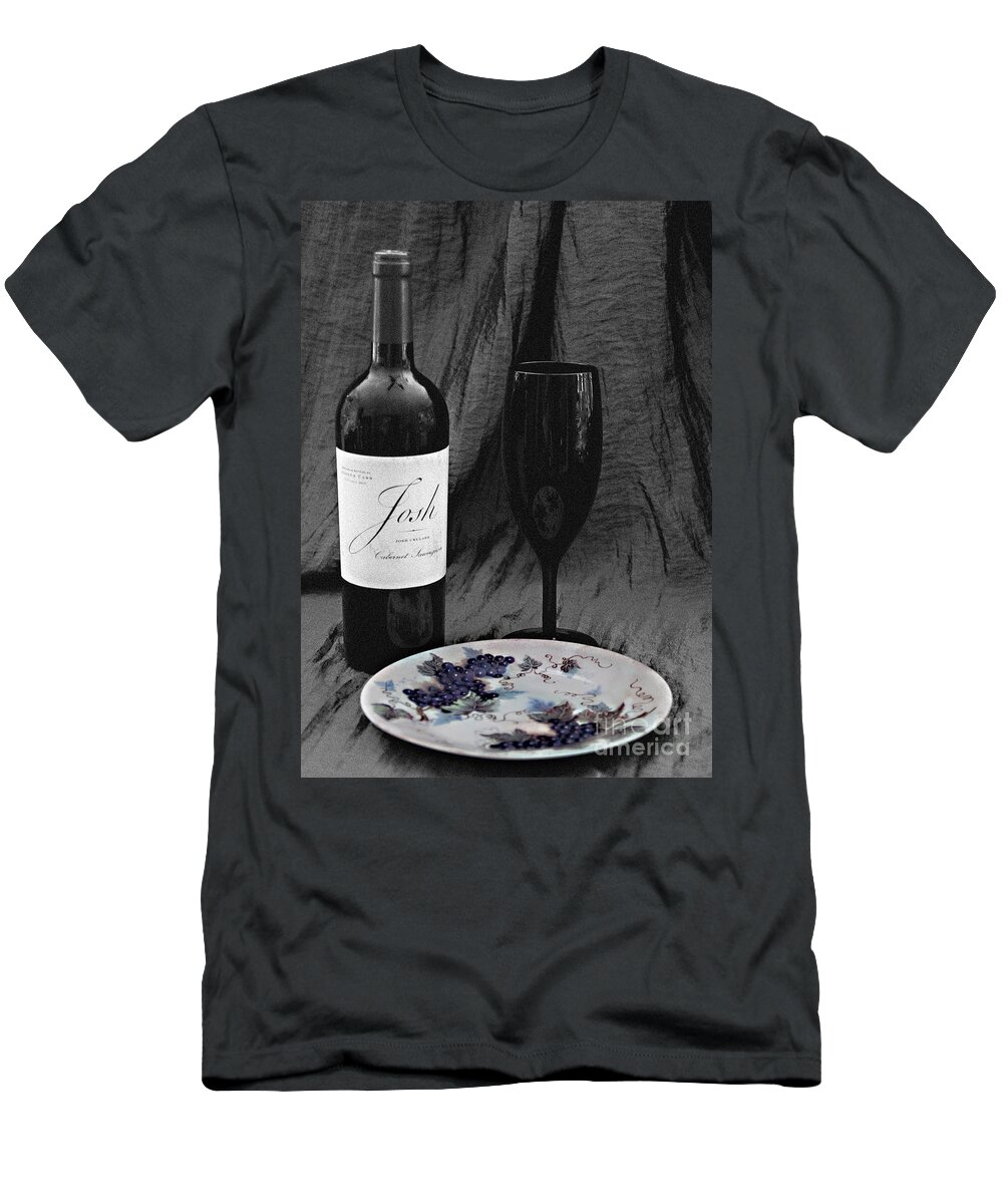 Wine T-Shirt featuring the photograph The Art of Wine and Grapes by Sherry Hallemeier