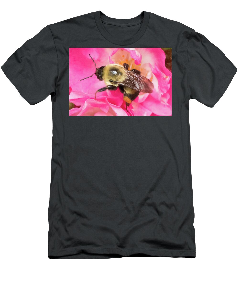 Pollen T-Shirt featuring the photograph The Bees Are Back In Town Signature Series by DiDesigns Graphics