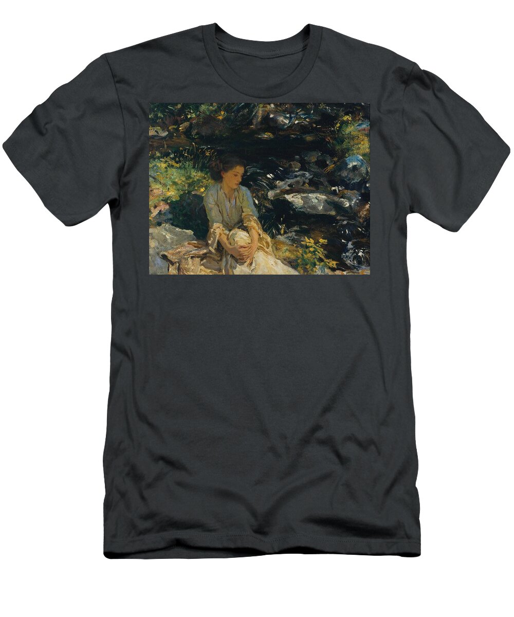 John Singer Sargent 1856�1925  The Black Brook T-Shirt featuring the painting The Black Brook by John Singer Sargent