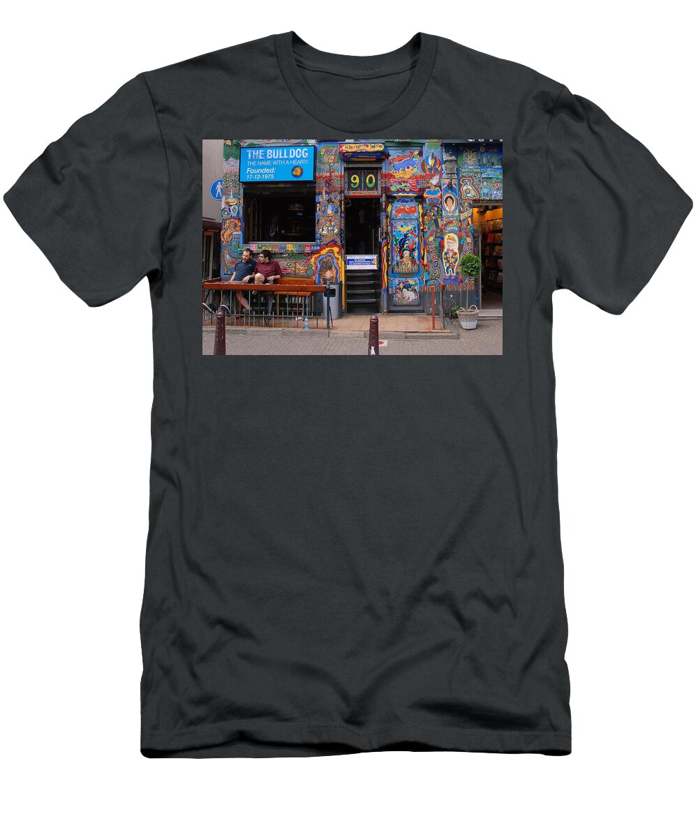 The Bulldog T-Shirt featuring the photograph The Bulldog of Amsterdam by Allen Beatty