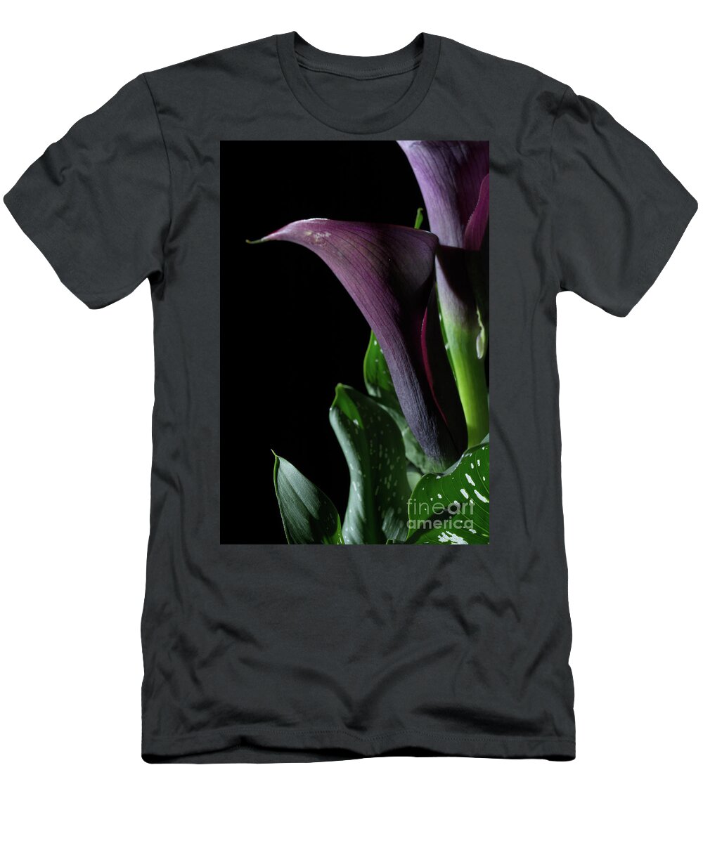 Calla Lily T-Shirt featuring the photograph The Calla Purple 4 by Steve Purnell