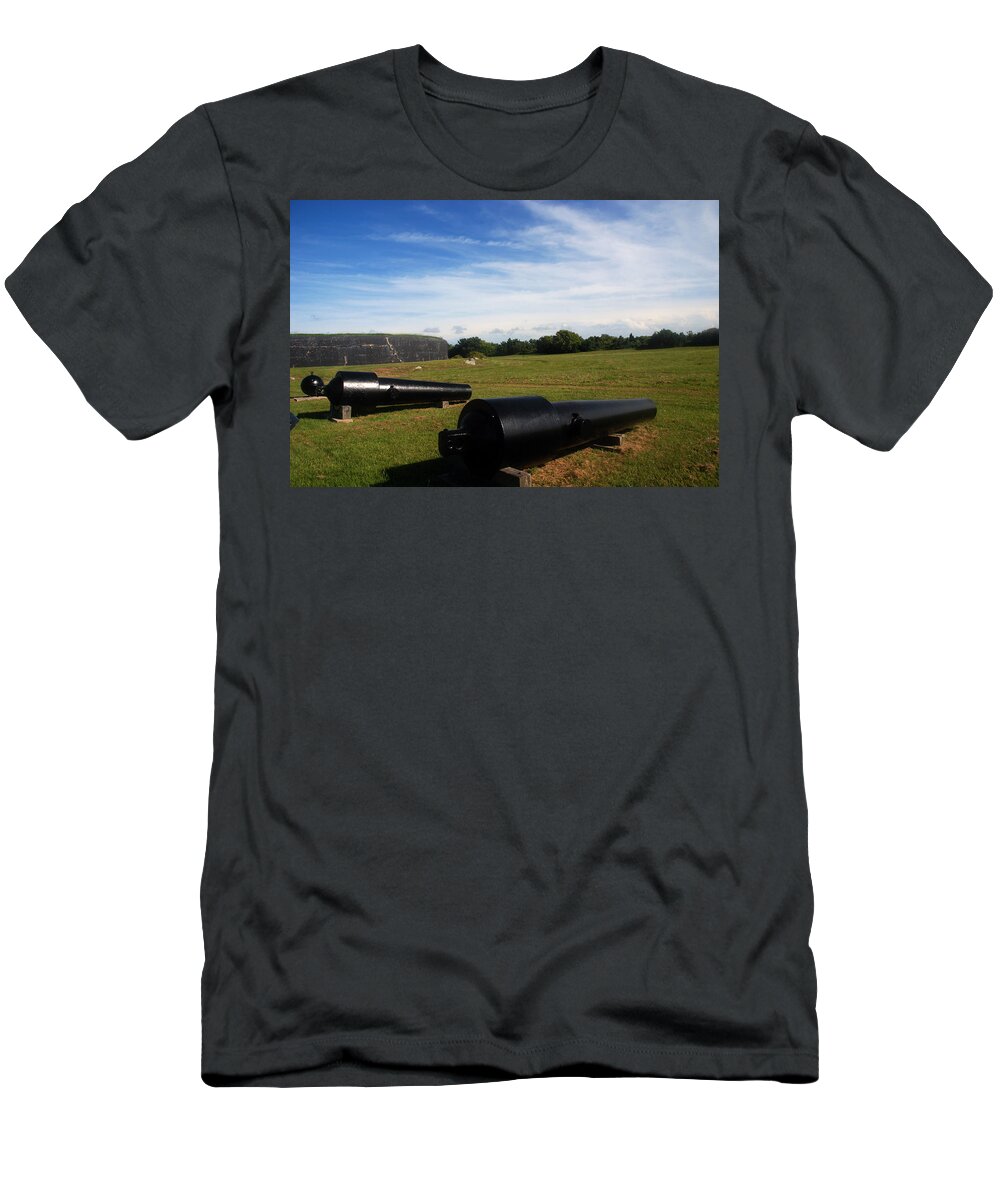 Photography T-Shirt featuring the photograph The Cannons at Fort Moultrie in Charleston by Susanne Van Hulst