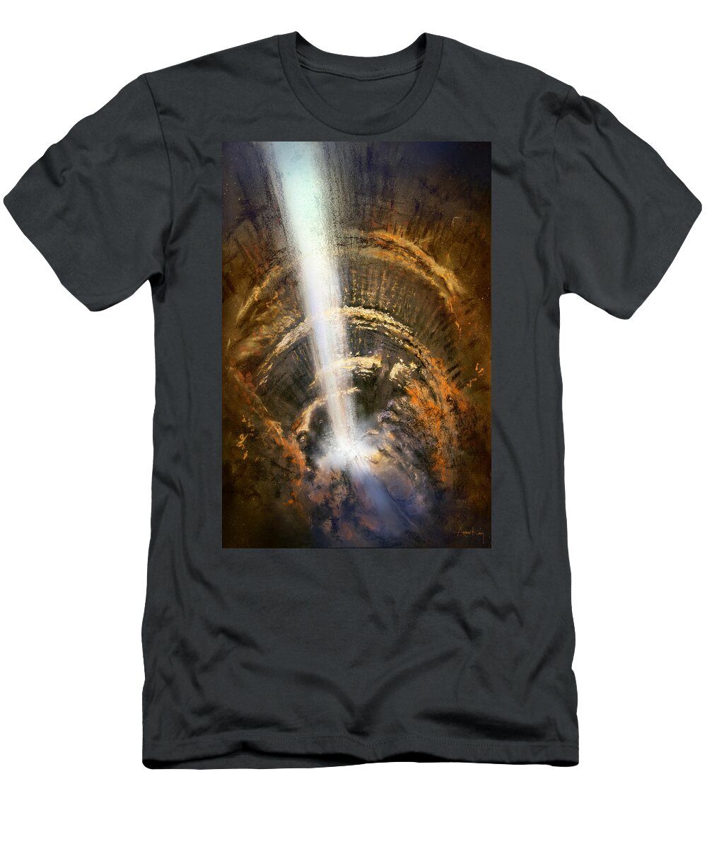 Cave T-Shirt featuring the painting The Cavern by Andrew King