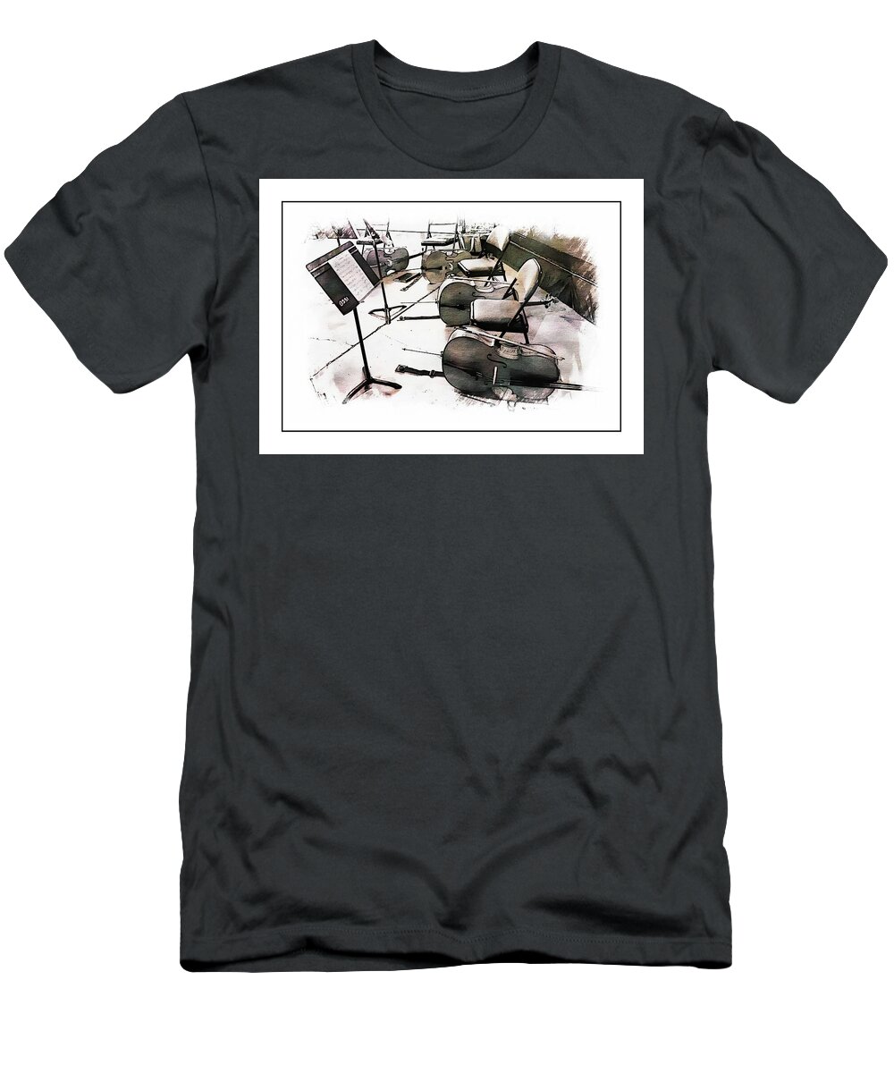 Cello T-Shirt featuring the photograph The Cello Section by Karen McKenzie McAdoo