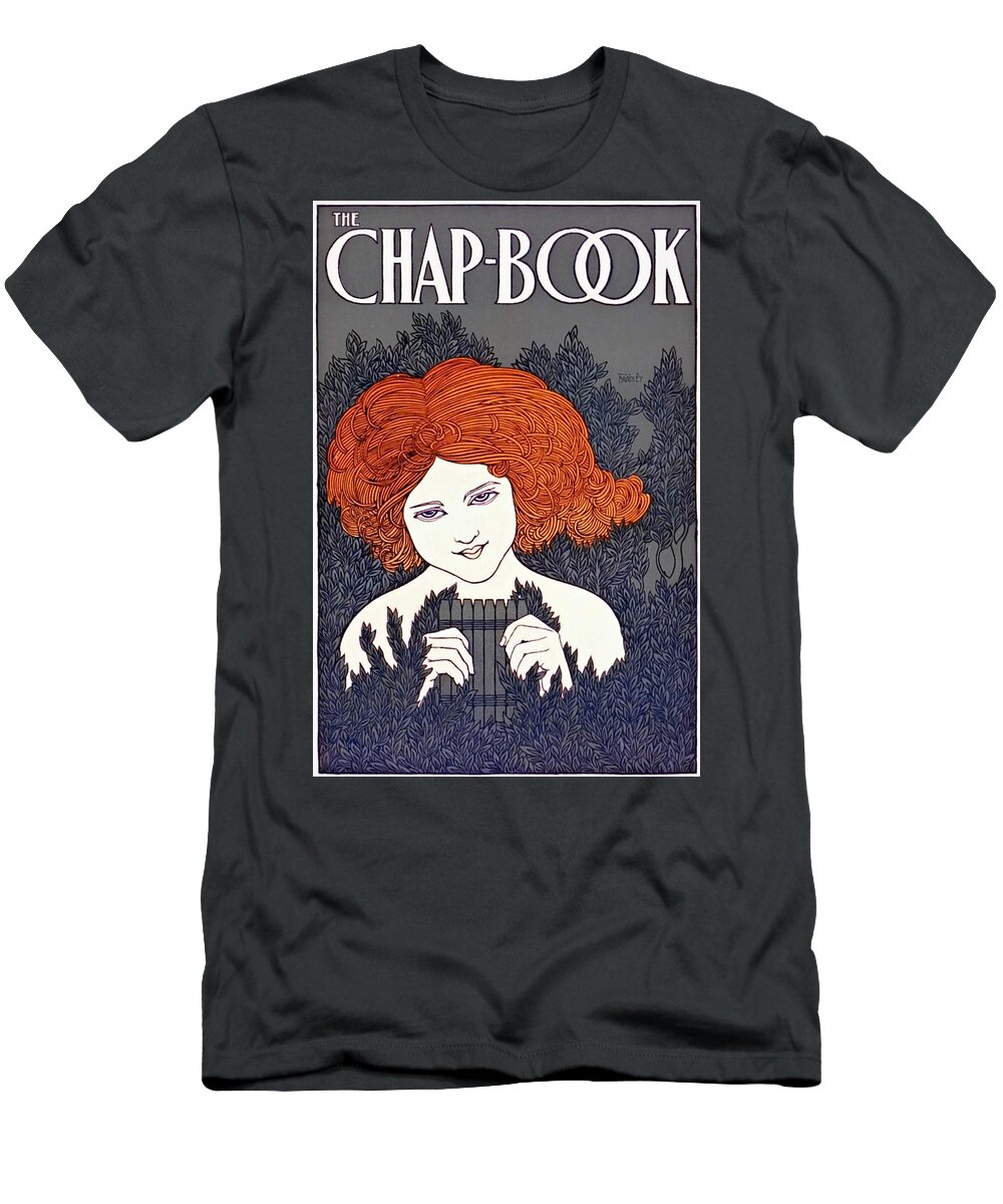 Pipes T-Shirt featuring the painting The Chap-Book No. 5, the pipes, advertising poster, 1895 by Vincent Monozlay