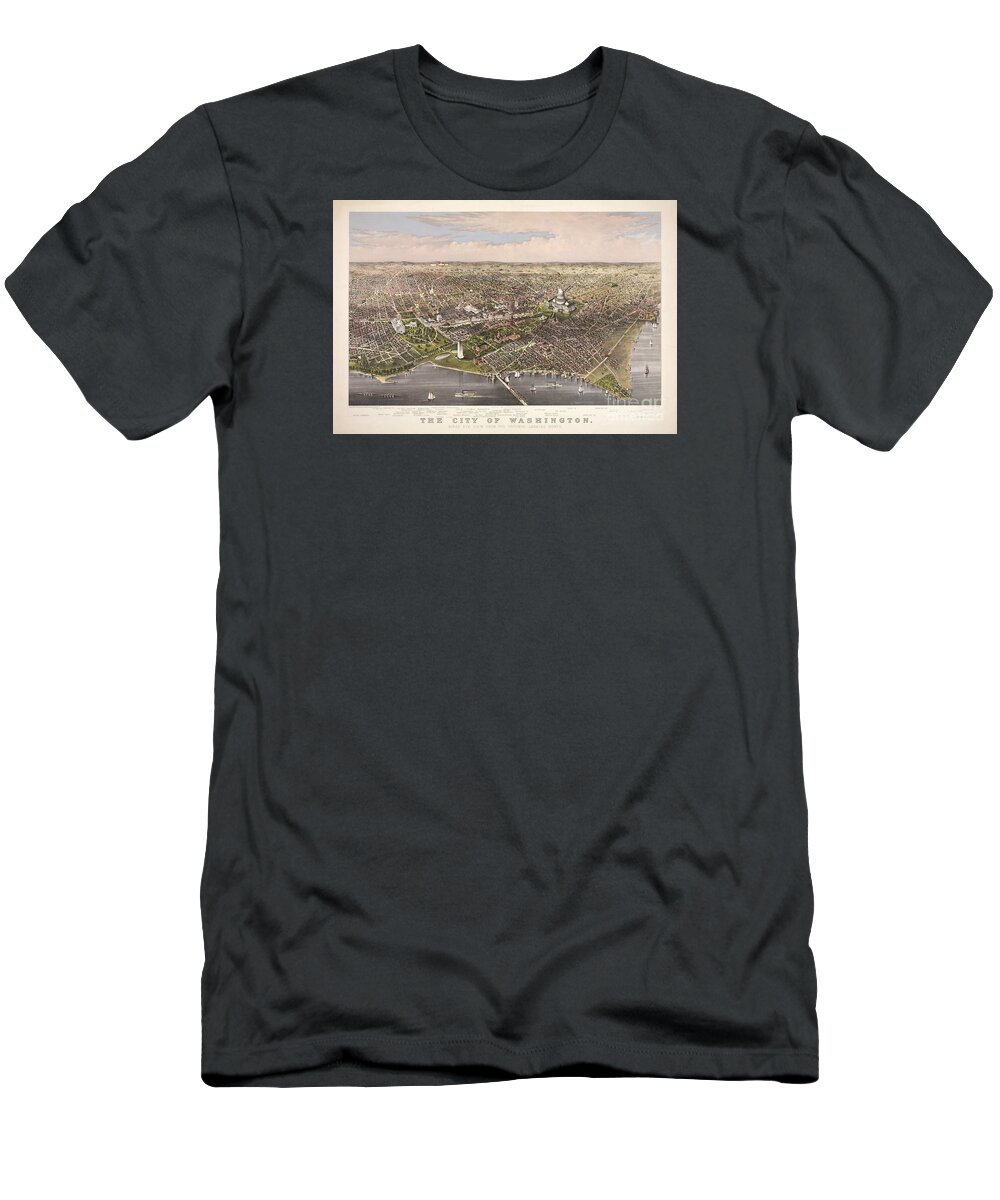 The City Of Washington T-Shirt featuring the painting The City of Washington by Charles Richard Parsons