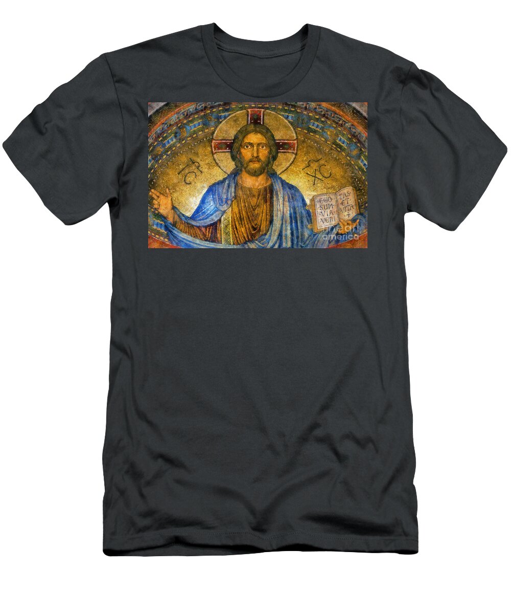 Cross T-Shirt featuring the digital art The Cross of Christ by Ian Mitchell