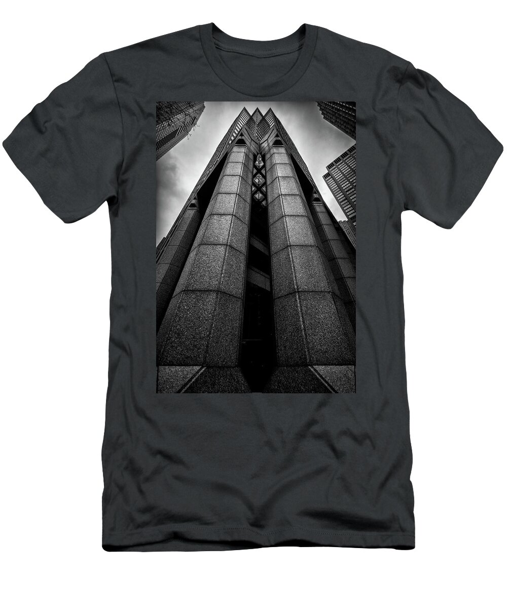 31 W 52nd Street T-Shirt featuring the photograph The Dark Tower by Neil Shapiro