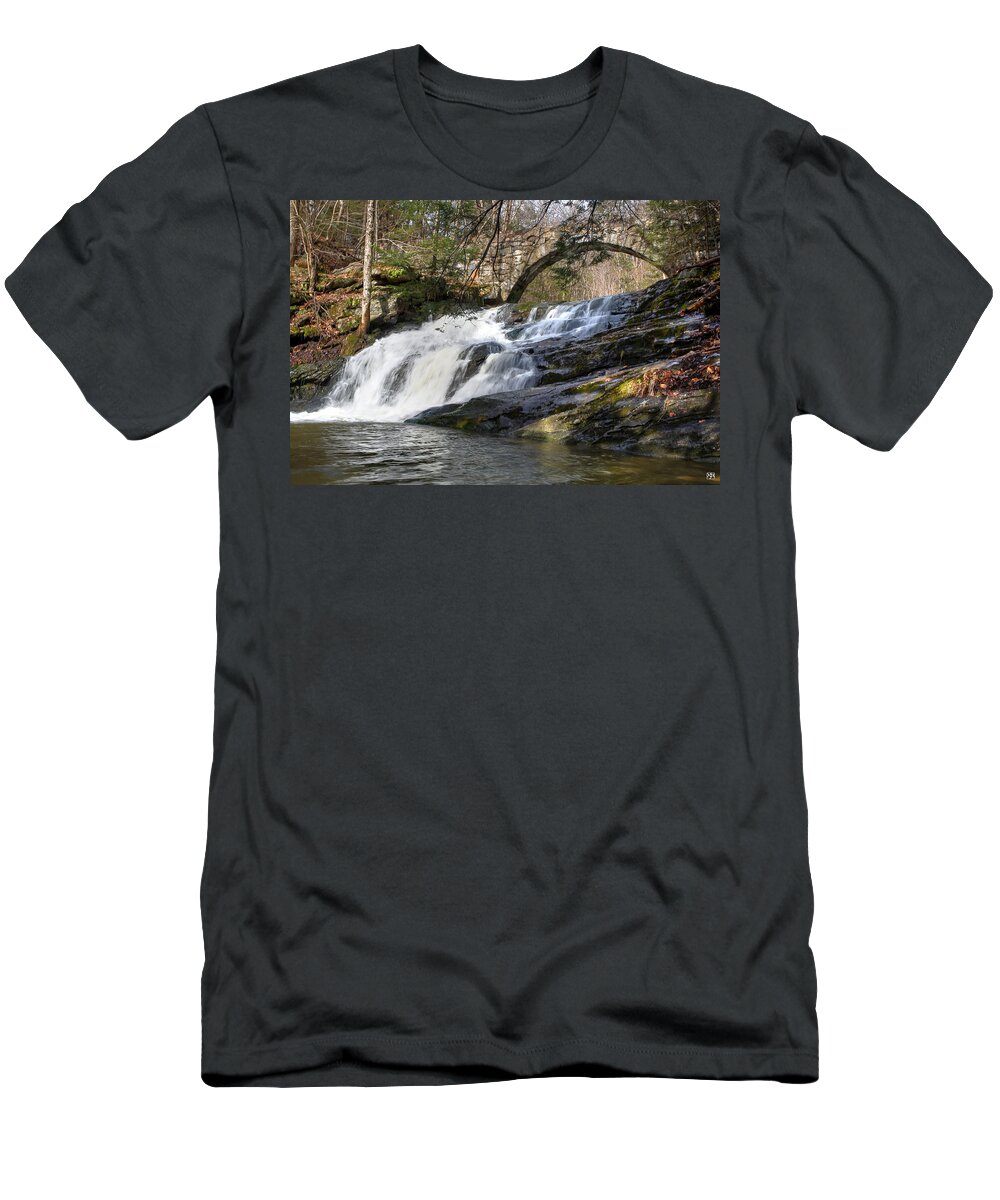 Waterfall T-Shirt featuring the photograph The Falls at Arch Bridge by John Meader