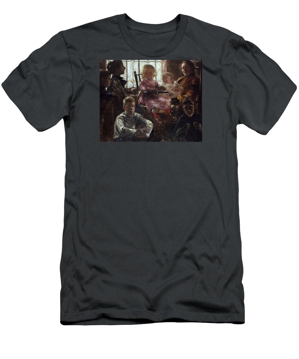 Lovis Corinth T-Shirt featuring the painting The Family of the Painter Fritz Rumpf by Lovis Corinth