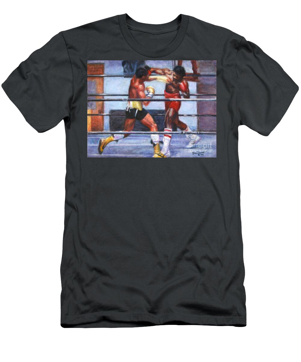 Rocky Balboa T-Shirt featuring the painting The Favor - Rocky 3 by Bill Pruitt