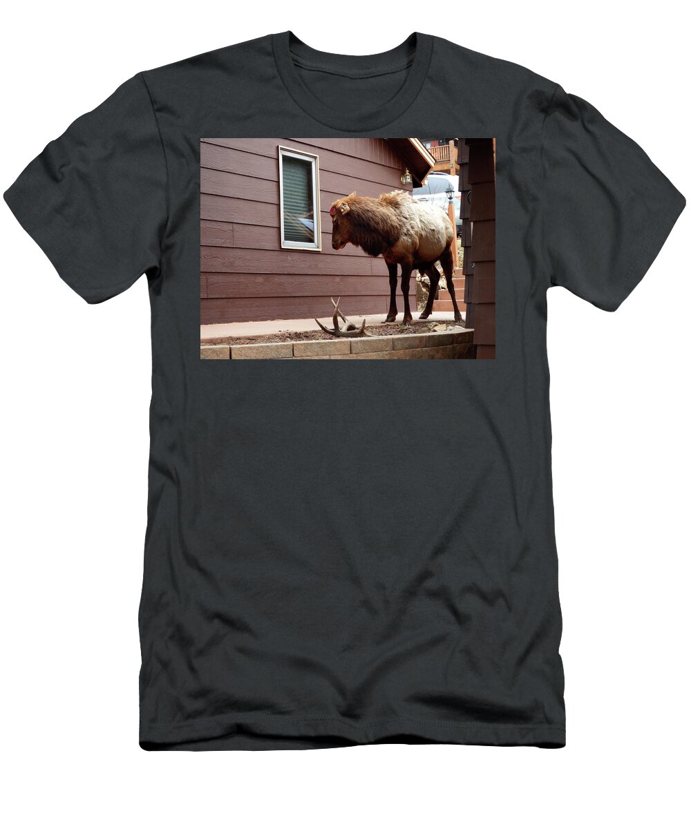 Antler T-Shirt featuring the photograph The Final Drop by Roger Bechler