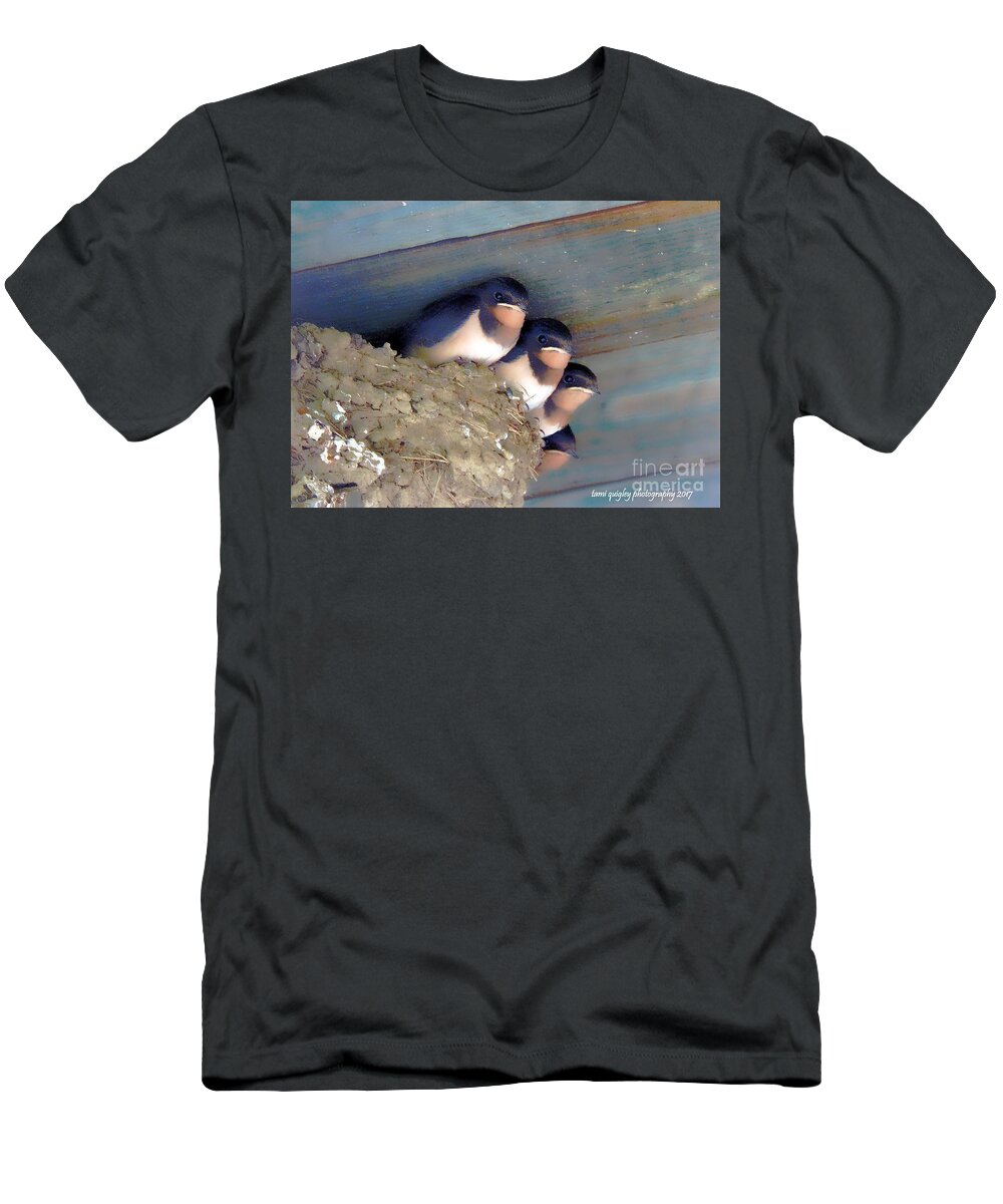 Barn Swallow T-Shirt featuring the photograph The Four Musketeers by Tami Quigley