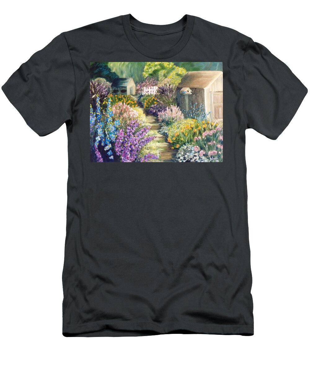 Impressionism T-Shirt featuring the painting The Garden Path by Renate Wesley